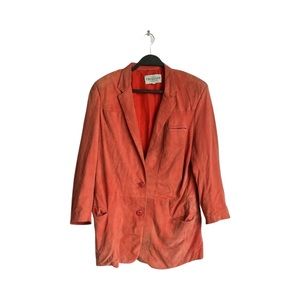 Trillion Miami Beach orange leather blazer size Med